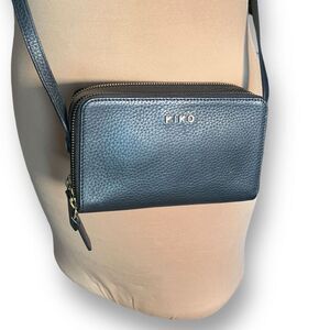 Kiko Zip Around Crossbody Black Pebbled Leather Gold Hardware Bag